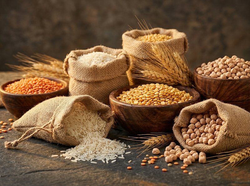 الحبوب والبقوليات والأرز المستورد